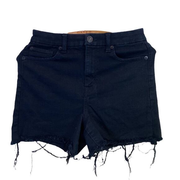 American Eagle Curvy High Rise Black Distressed Shorts 6us - Picture 2 of 5